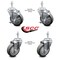 Service Caster 4 Inch Thermoplastic Rubber Swivel 3/8 Inch Threaded Stem Caster Brake SCC, 2PK SCC-TS20S414-TPRB-381615-2-TLB-2 - alternate 1